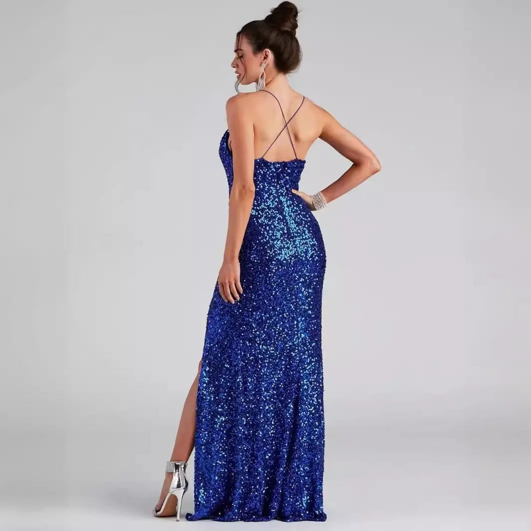 Robe Bleu Pailleté chez robe paillette