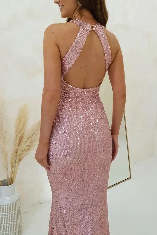 Robe Longue Rose Paillette chez robe paillette