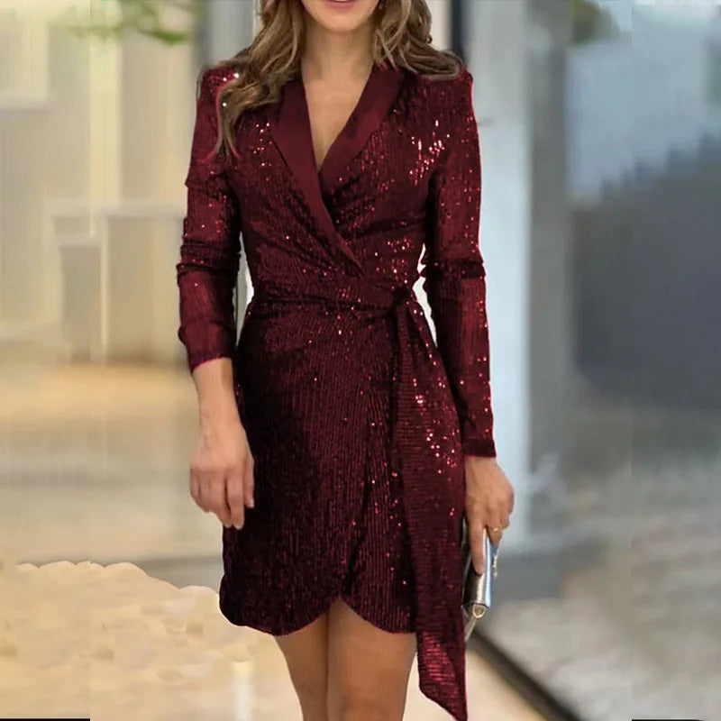 Robe Blazer Paillette Vin rouge chez robe paillette