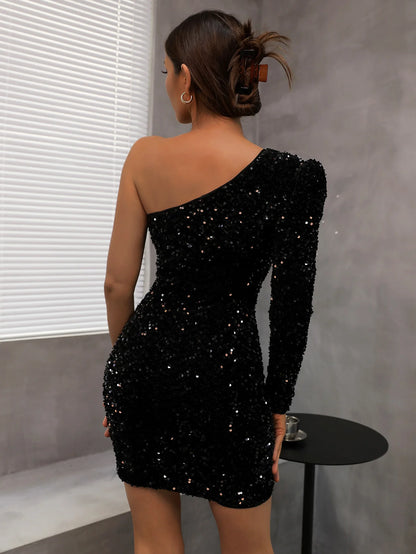 Robe Asymétrique Paillette chez robe paillette
