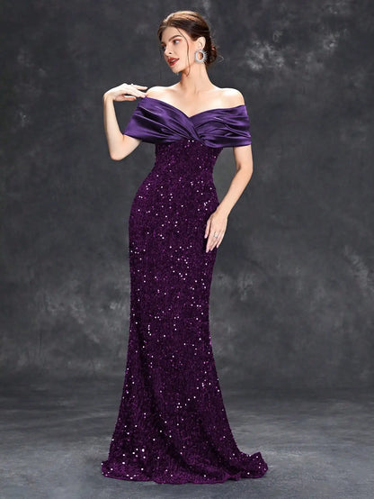 Robe Bustier Paillette VIOLET chez robe paillette