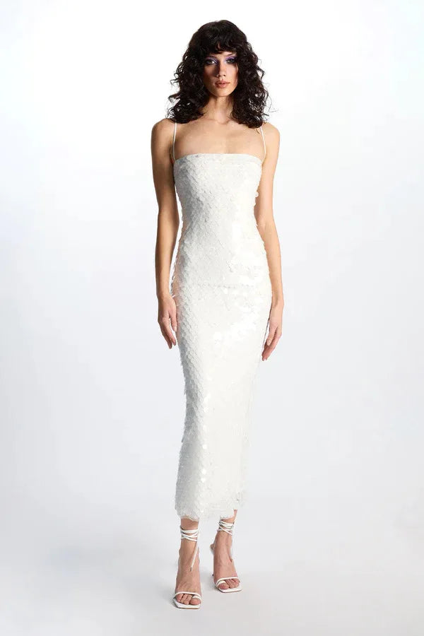 Robe Paillette Sequin Ivoire chez robe paillette