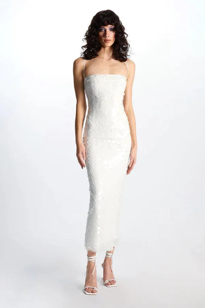 Robe Paillette Sequin Ivoire chez robe paillette