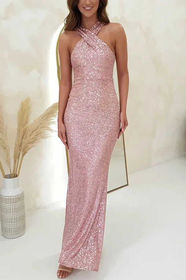 Robe Longue Rose Paillette chez robe paillette