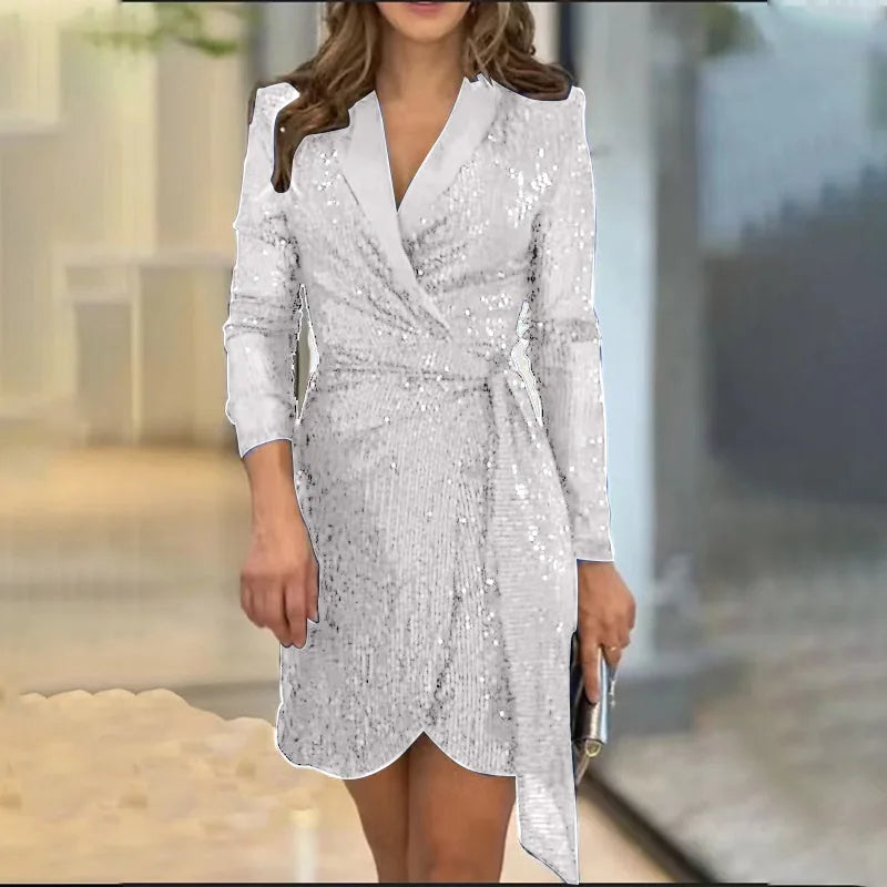 Robe Blazer Paillette Blanc chez robe paillette